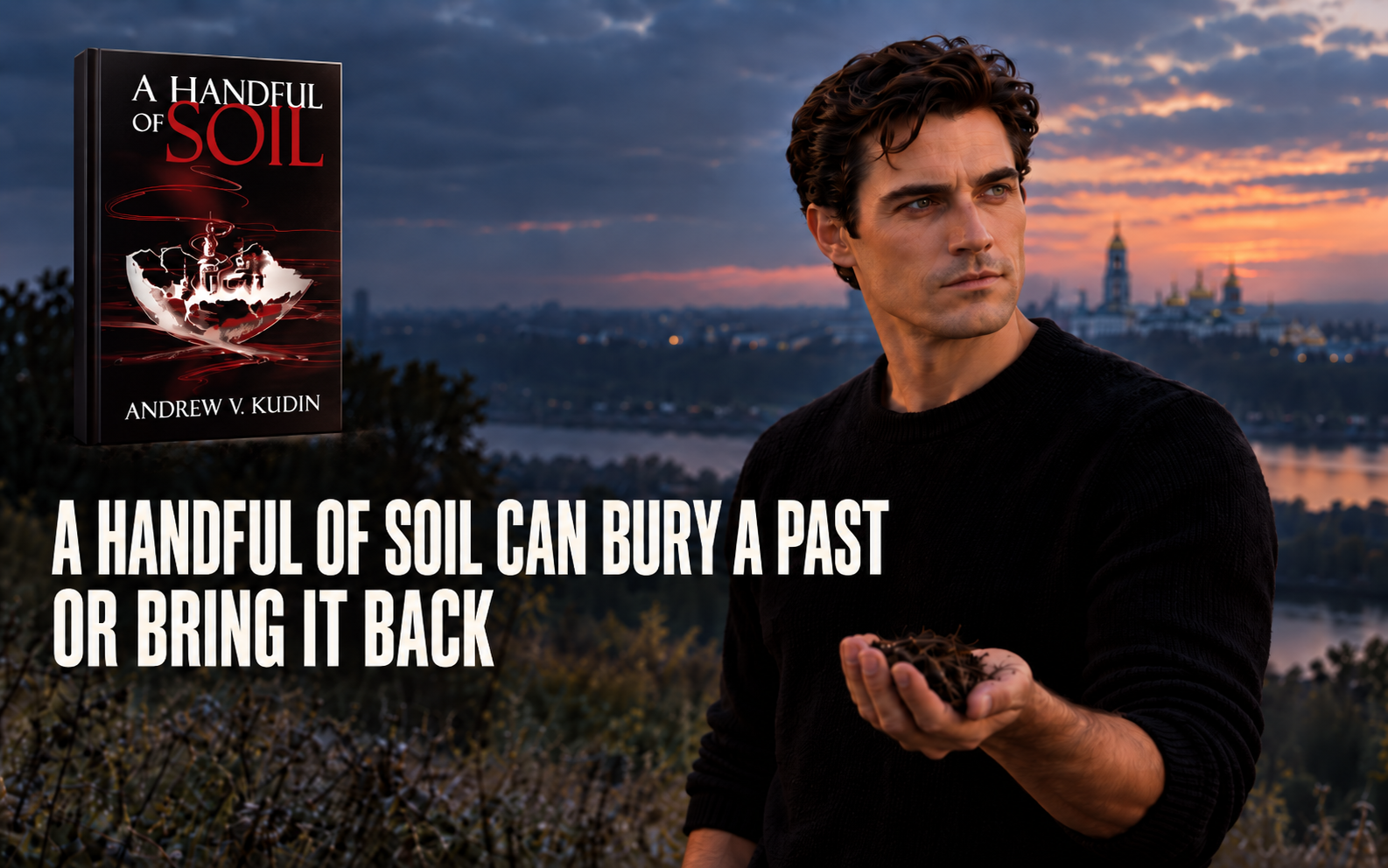 Promotional banner for A Handful of Soil by Andrew V. Kudin