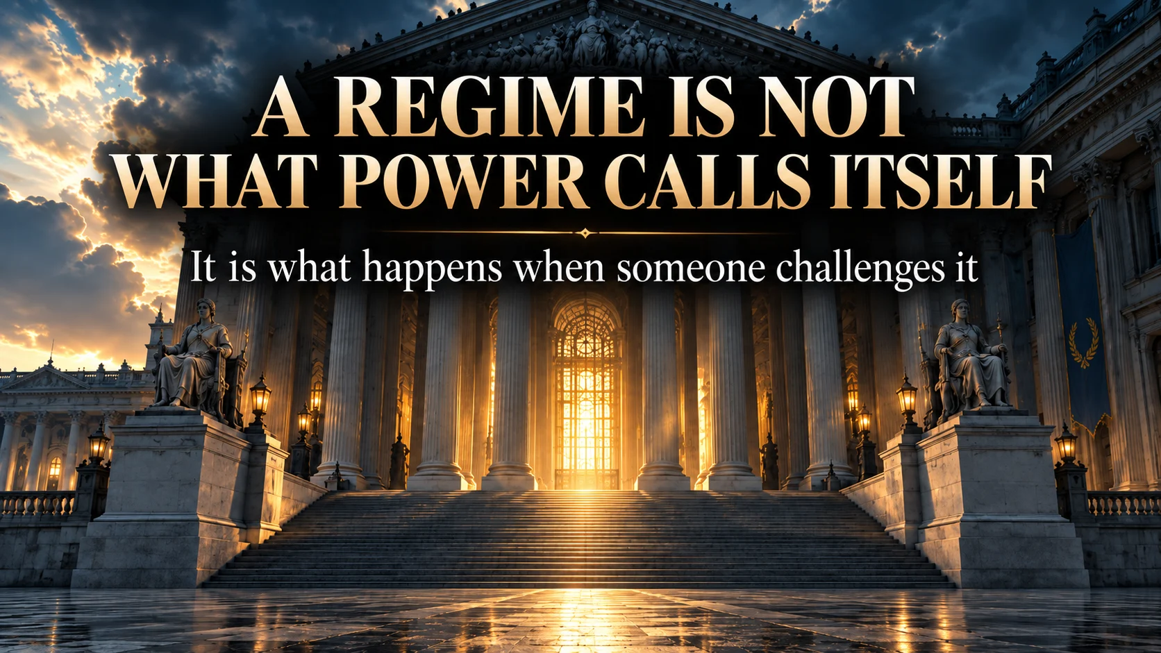Political Regimes, Volume I — “A regime is not what power calls itself. It is what happens when someone challenges it.”