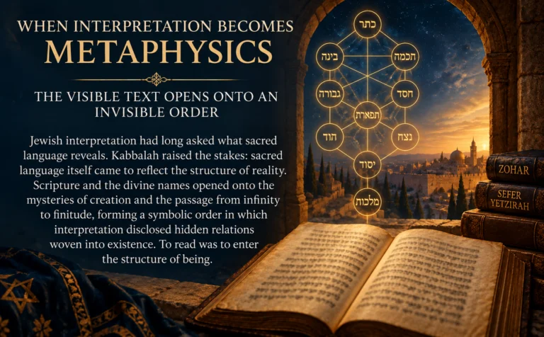 Open glowing book with sacred arches for Jewish Philosophy metaphysics module